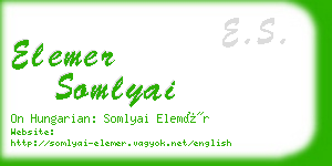 elemer somlyai business card